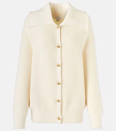 BOTTEGA VENETA KNOT RIBBED-KNIT COTTON CARDIGAN