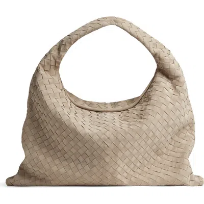 BOTTEGA VENETA BOTTEGA VENETA LARGE HOP INTRECCIATO SUEDE HOBO BAG
