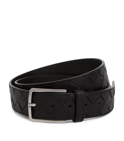 BOTTEGA VENETA LEATHER INTRECCIATO BELT