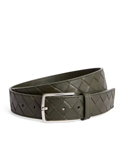 BOTTEGA VENETA LEATHER INTRECCIATO BELT