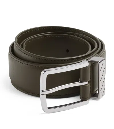 BOTTEGA VENETA LEATHER INTRECCIO LOOP BELT