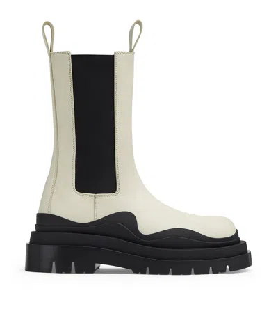 BOTTEGA VENETA LEATHER TIRE CHELSEA BOOTS