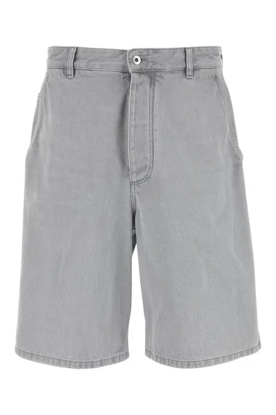 BOTTEGA VENETA LIGHT GREY DENIM BERMUDA SHORTS