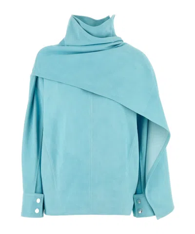 BOTTEGA VENETA BOTTEGA VENETA HIGH NECK LEATHER BLOUSE