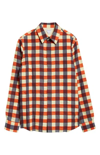 BOTTEGA VENETA BOTTEGA VENETA MACRO GINGHAM COTTON BUTTON-UP SHIRT