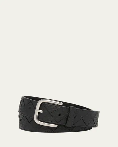 BOTTEGA VENETA MEN'S INTRECCIATO LEATHER BELT