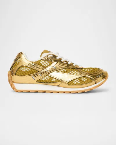 BOTTEGA VENETA MEN'S ORBIT TECHNICAL FISHNET SNEAKERS