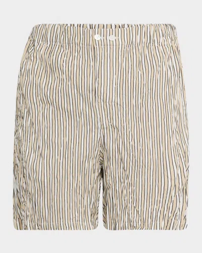BOTTEGA VENETA MEN'S TRICOLOR STRIPED COTTON SHORTS