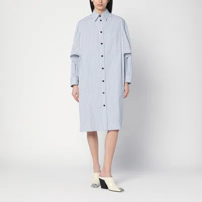 BOTTEGA VENETA MIDI SHIRT DRESS WITH STRIPED PATTERN