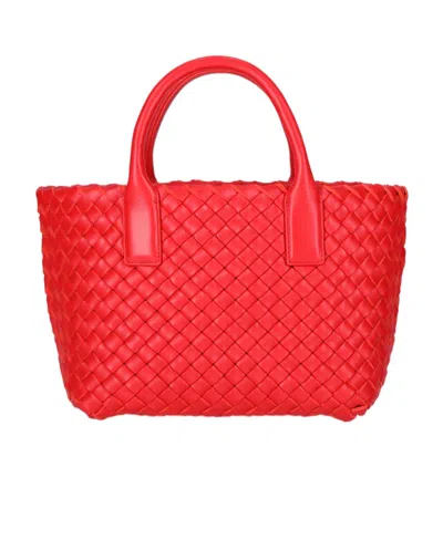 BOTTEGA VENETA MINI CABAT LOGO KNITTED SHOULDER BAG