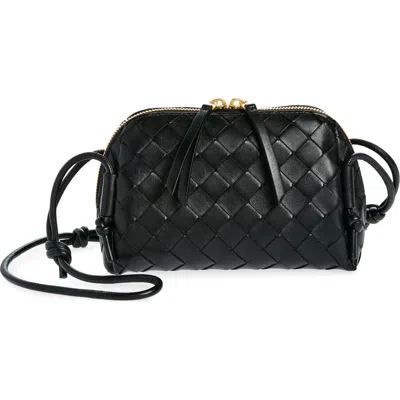 BOTTEGA VENETA BOTTEGA VENETA MINI CONCERT INTRECCIATO LEATHER CROSSBODY BAG