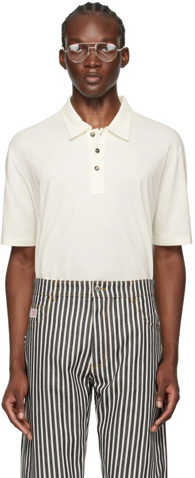 BOTTEGA VENETA OFF-WHITE LIGHT POLO