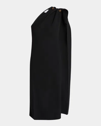 BOTTEGA VENETA ONE-SHOULDER DRAPE SLIT DRESS