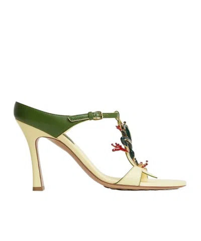 BOTTEGA VENETA BOTTEGA VENETA RANA FROG EMBELLISHED HEELED SANDALS