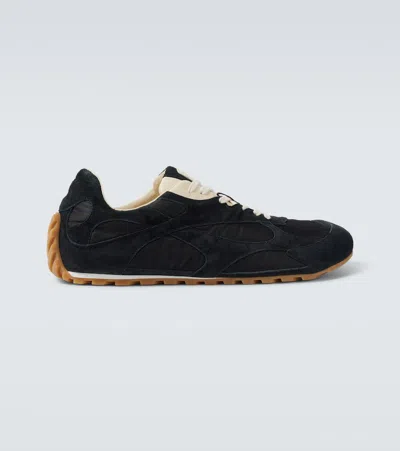BOTTEGA VENETA ORBIT FLASH SUEDE-TRIMMED SNEAKERS
