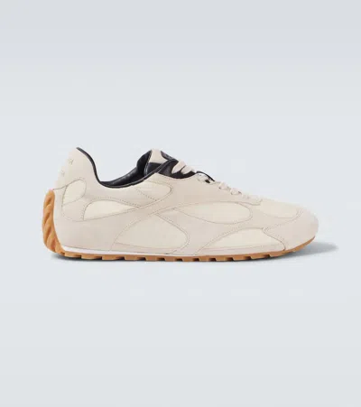 BOTTEGA VENETA ORBIT FLASH SUEDE-TRIMMED SNEAKERS