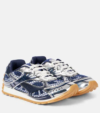 BOTTEGA VENETA ORBIT LEATHER-TRIMMED SNEAKERS