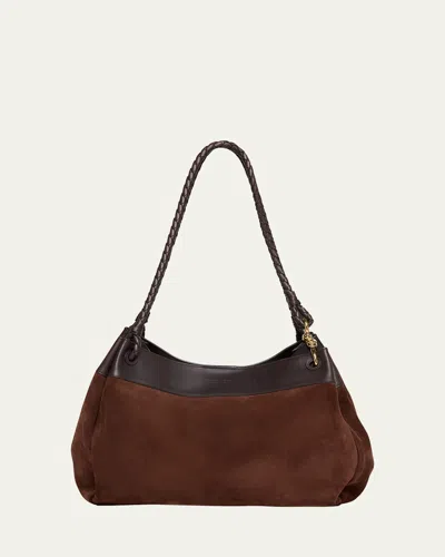 BOTTEGA VENETA PARACHUTE MAXI SUEDE SHOULDER BAG