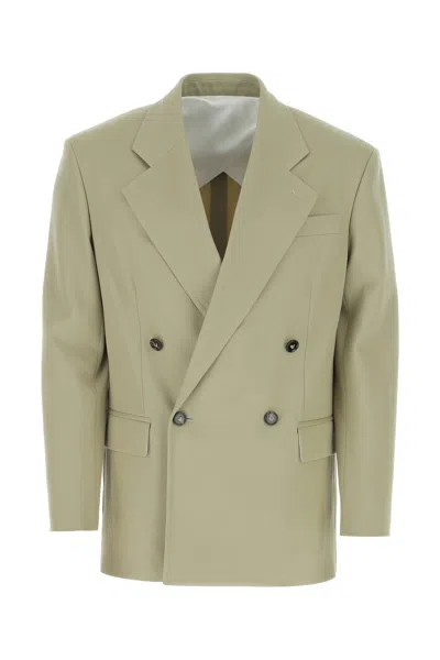 BOTTEGA VENETA PASTEL GREEN STRETCH WOOL OVERSIZE BLAZER