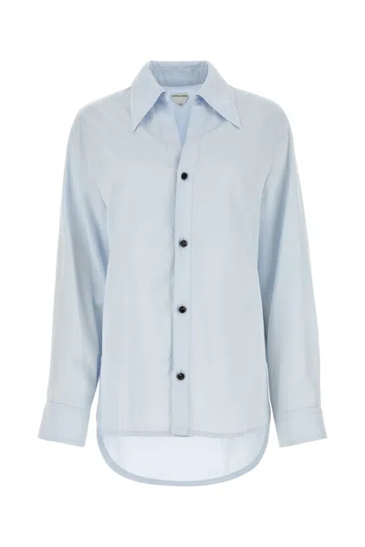 BOTTEGA VENETA PASTEL LIGHT-BLUE TWILL SHIRT