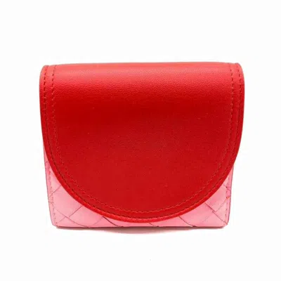 BOTTEGA VENETA BOTTEGA VENETA PINK RED COLOR LEATHER WALLET (BI-FOLD) (PRE-OWNED)
