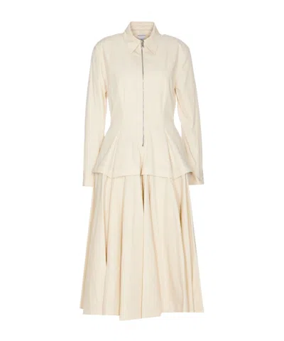 BOTTEGA VENETA BOTTEGA VENETA PLEATED POPLIN SHIRT DRESS
