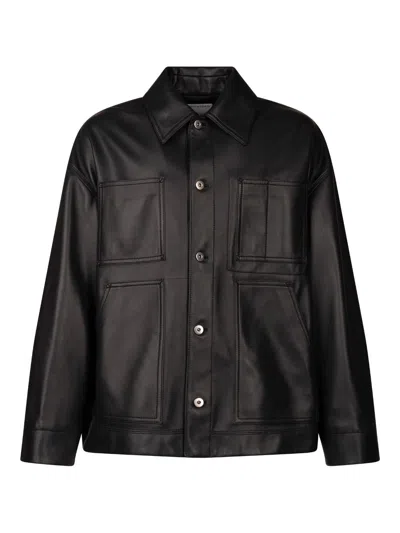 BOTTEGA VENETA BOTTEGA VENETA POCKET DETAILED LEATHER JACKET