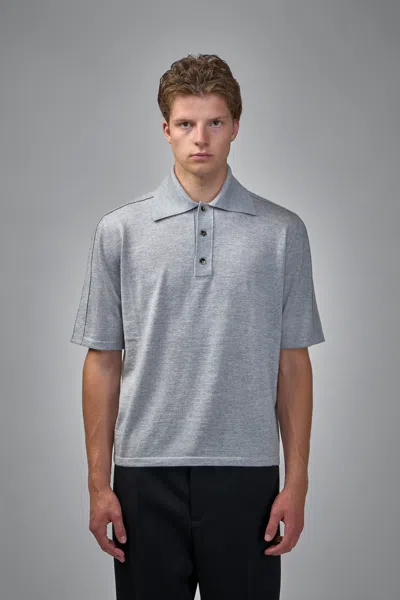 BOTTEGA VENETA POLO ZIG ZAG DETAIL KNIT