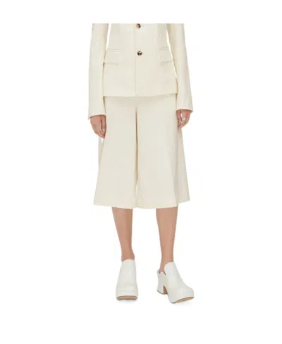 BOTTEGA VENETA STRETCH LINEN CANVAS WIDE-LEGGED SHORTS