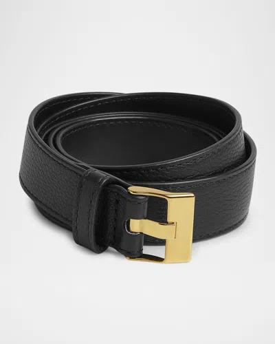 BOTTEGA VENETA WATCH-BUCKLE INTRECCIATO MEDIUM LEATHER BELT