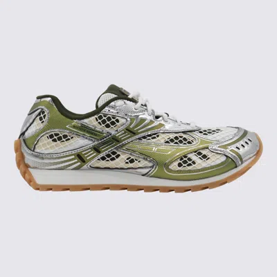 BOTTEGA VENETA WHITE AND GREEN ORBIT SNEAKERS