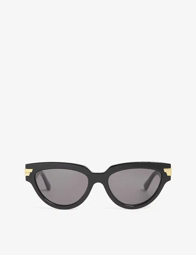 BOTTEGA VENETA WOMENS BLACK BV1035S ACETATE CAT'S EYE SUNGLASSES