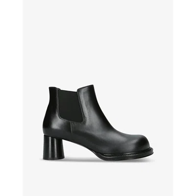 BOTTEGA VENETA WOMENS BLACK CLIFF LEATHER HEELED ANKLE BOOTS