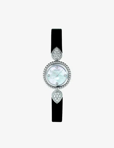 BOUCHERON BLACK WA015701 SERPENT BOHÈME STAINLESS-STEEL AND 0.56CT DIAMOND QUARTZ WATCH