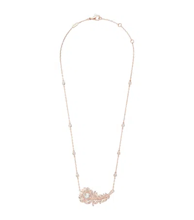 BOUCHERON ROSE GOLD AND DIAMOND PLUME DE PAON NECKLACE
