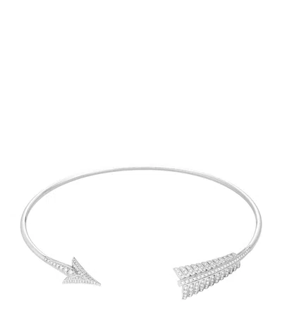 BOUCHERON WHITE GOLD AND DIAMOND NATURE TRIOMPHANTE FLÈCHE CHOKER