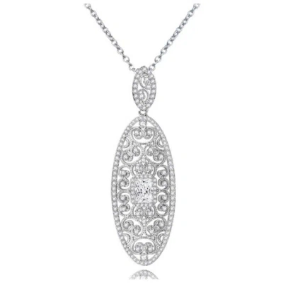 BOUTIQUE COLLECTION MADE USING SWAROVSKI CRYSTALS THE ACIMA SILVER OVAL NECKLACE S6