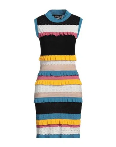 BOUTIQUE MOSCHINO BOUTIQUE MOSCHINO WOMAN MINI DRESS SLATE BLUE SIZE 10 VIRGIN WOOL, POLYAMIDE, ELASTANE