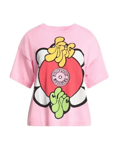BOUTIQUE MOSCHINO BOUTIQUE MOSCHINO WOMAN SWEATER PINK SIZE 2 COTTON