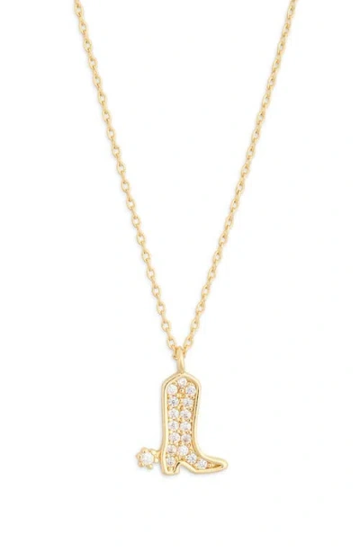 BP. BP. CRYSTAL COWBOY BOOT PENDANT NECKLACE
