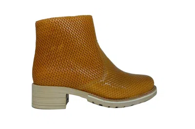 BRAKO BRAKO 8472 STIEFELETTE MILITARY WECHSELBARE EINLEGESOHLE CURRY CHROMFREIES LEDER