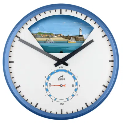 BRAMWELL BROWN CLOCKS ST IVES, CORNWALL - LIMITED EDITION TIDE CLOCK - SUMMER BLUE