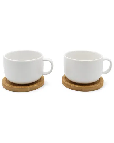 BREDEMEIJER BREDEMEIJER UMEA SET OF TWO 250ML TEA MUGS WITH COASTERS