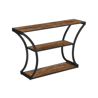 BREEBE CONSOLE TABLE WITH CURVED FRAMES AND 2 OPEN SHELVES