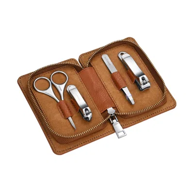 BREED BROWN SABRE 4-PIECE STAINLESS-STEEL GROOMING KIT - CAMEL