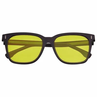 BREED MEN'S BLACK / YELLOW LINUX POLARIZED TR90 SQUARE SUNGLASSES - BLACK, YELLOW