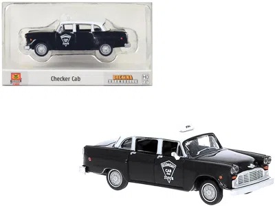 BREKINA 1974 CHECKER CAB BLACK AND WHITE "TALLAHASSE" 1/87 (HO) SCALE MODEL CAR BY BREKINA