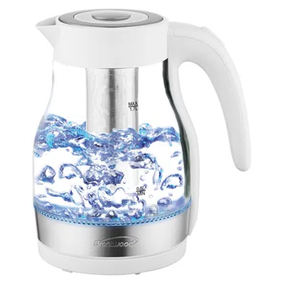 BRENTWOOD BRENTWOOD KT-1962W 1.7 LTR CORDLESS GLASS KETTLE WITH INFUSER, WHITE