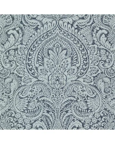 BREWSTER BREWSTER ARTEMIS SAPPHIRE FLORAL DAMASK WALLPAPER