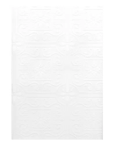 BREWSTER BREWSTER TALAVERA WHITE FLOWER TILE PAINTABLE WALLPAPER